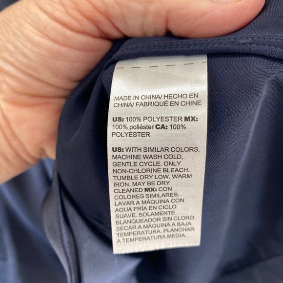 Chicos Jacket Womens 2 US Large Petite Navy Satin Double Breasted Washer Pocket - Picture 7 of 10